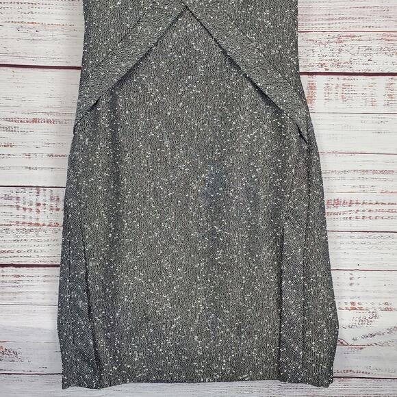 Zac Posen Gray Praire Wind/Black Tweed Sleeveless Pleated Whimsy Sheath Dress 12 - Picture 6 of 12